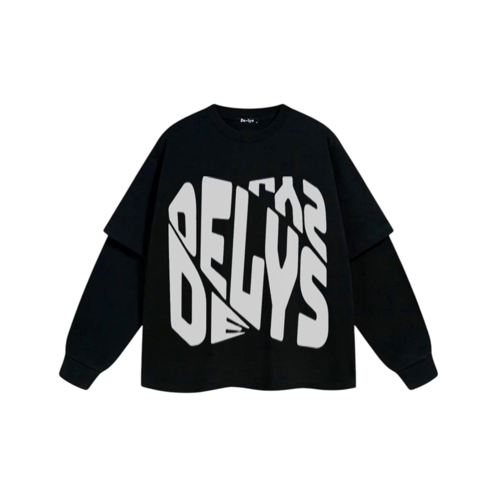 Double-Sleeve Fractured Letters Summer Tee