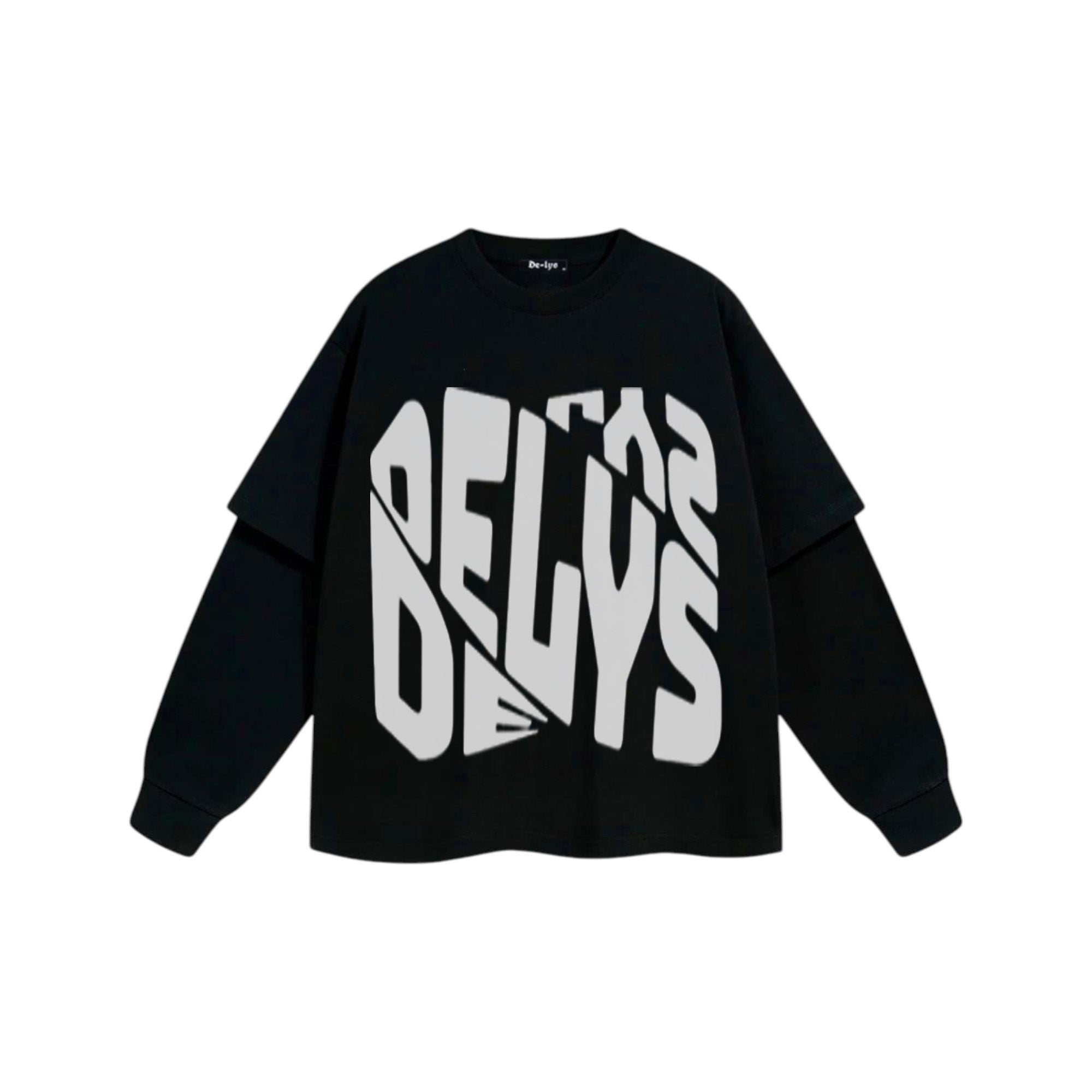 Double-Sleeve Fractured Letters Summer Tee