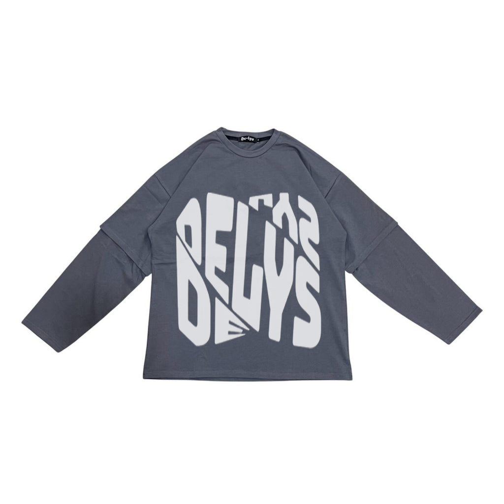 Double-Sleeve Fractured Letters Summer Tee