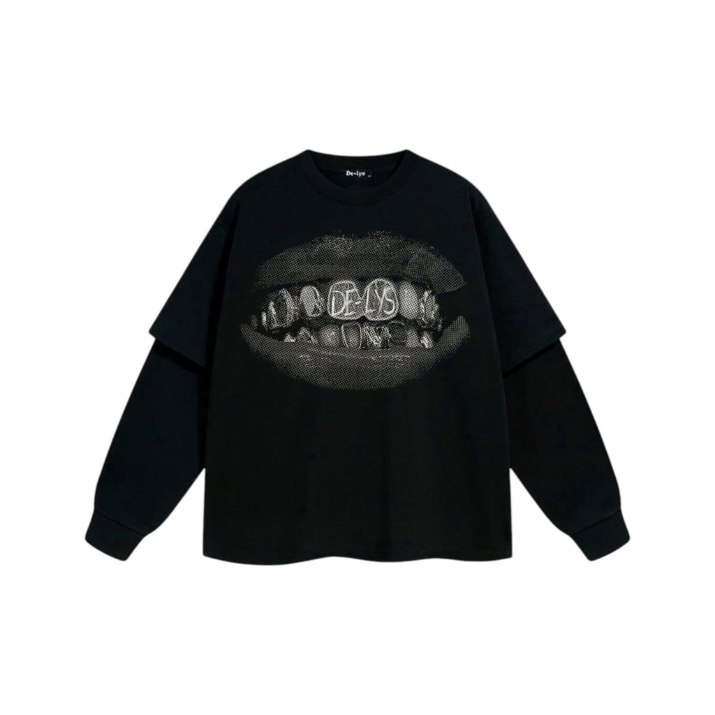S3 Double-Sleeve Delys Teeth Autumn T-shirt