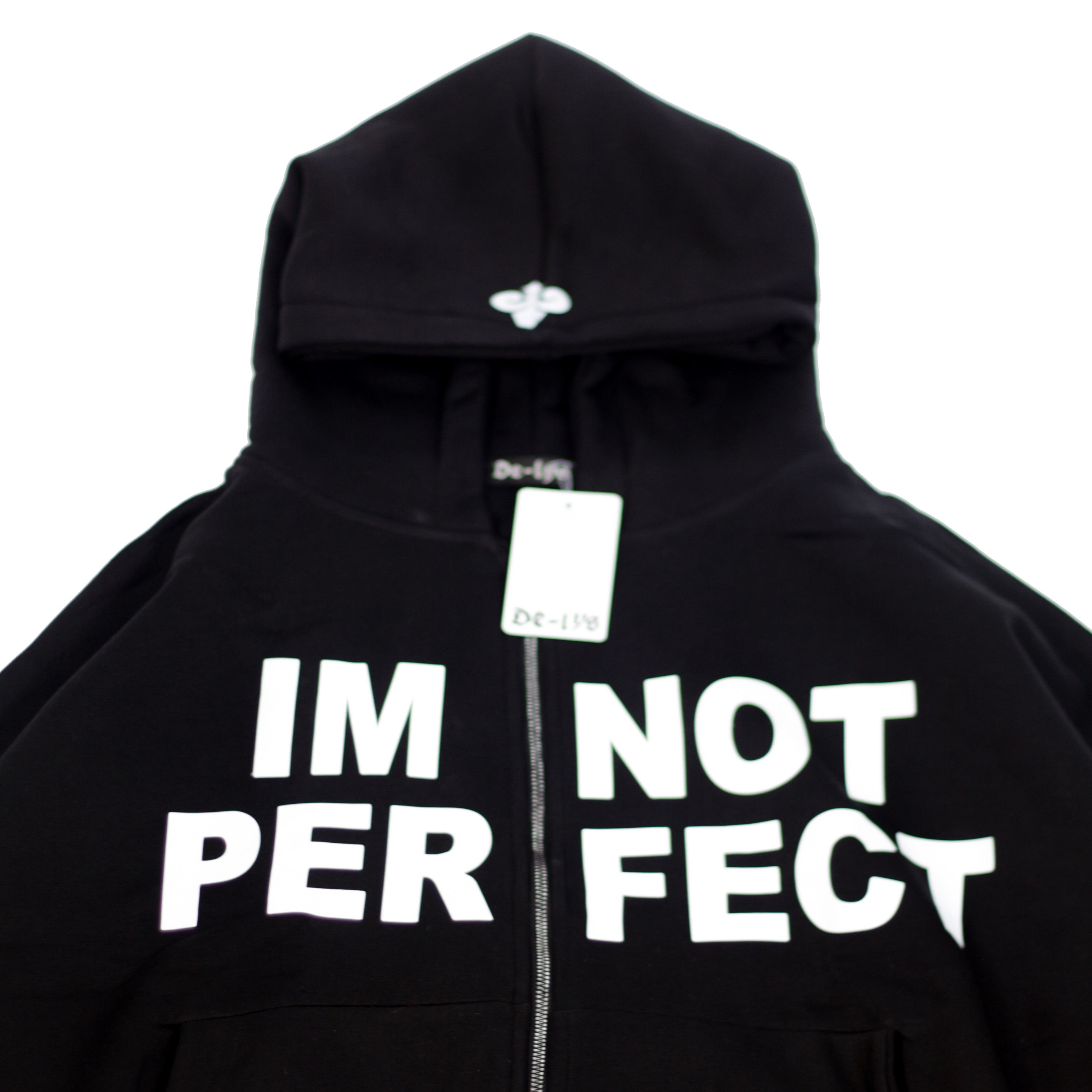 W4 2zippers I'm not perfect hoodie