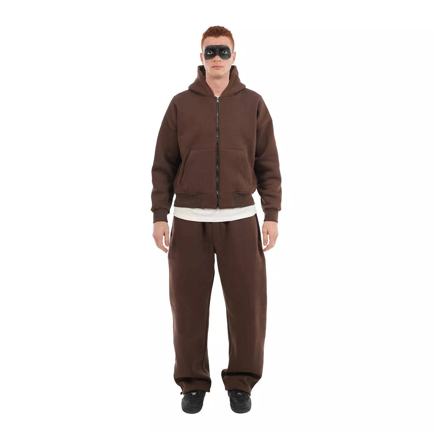 W4 2zippers Basic hoodie