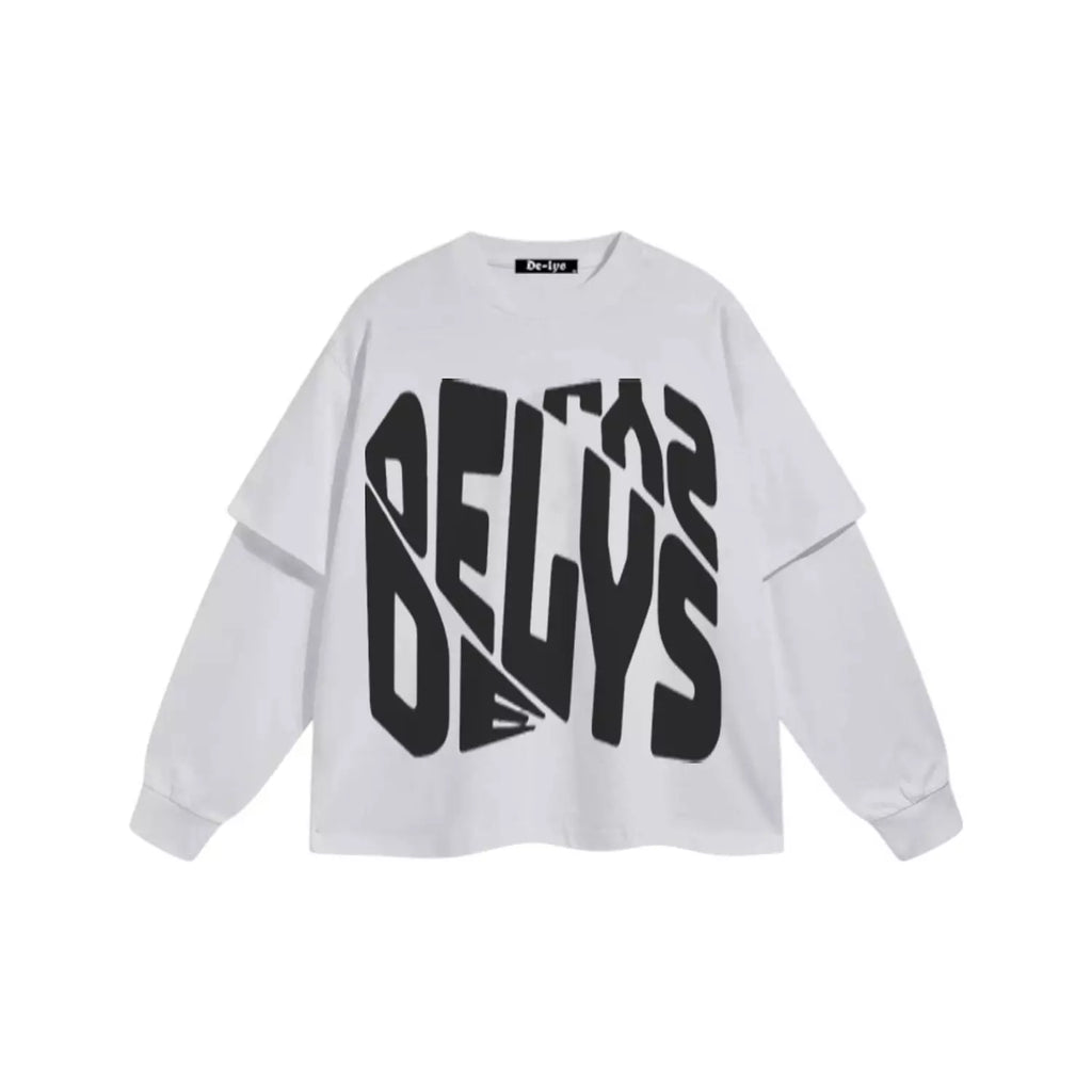 Double-Sleeve Fractured Letters Summer Tee