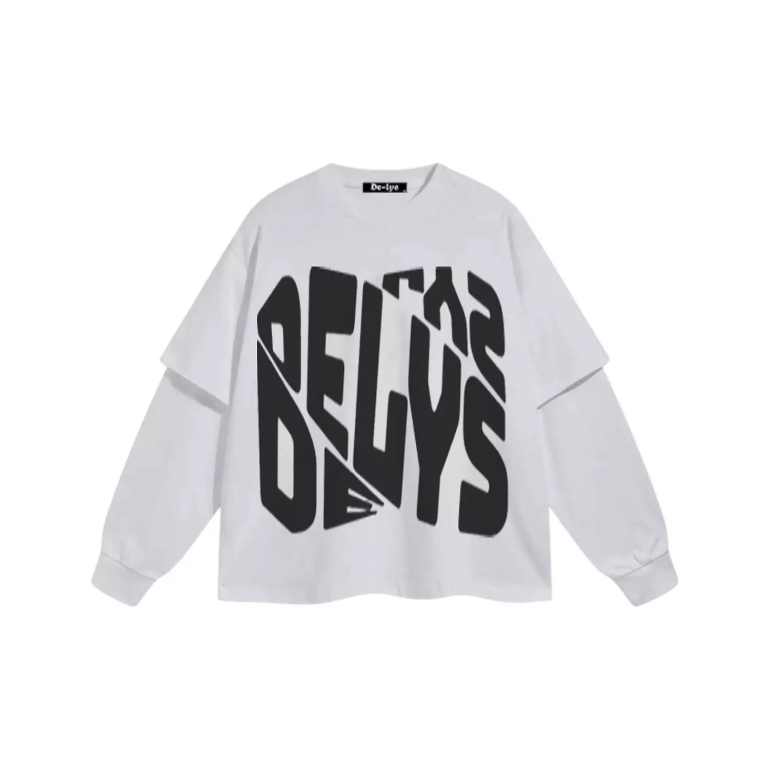 S3 Double-Sleeve Fractured Letters Autumn T-shirt