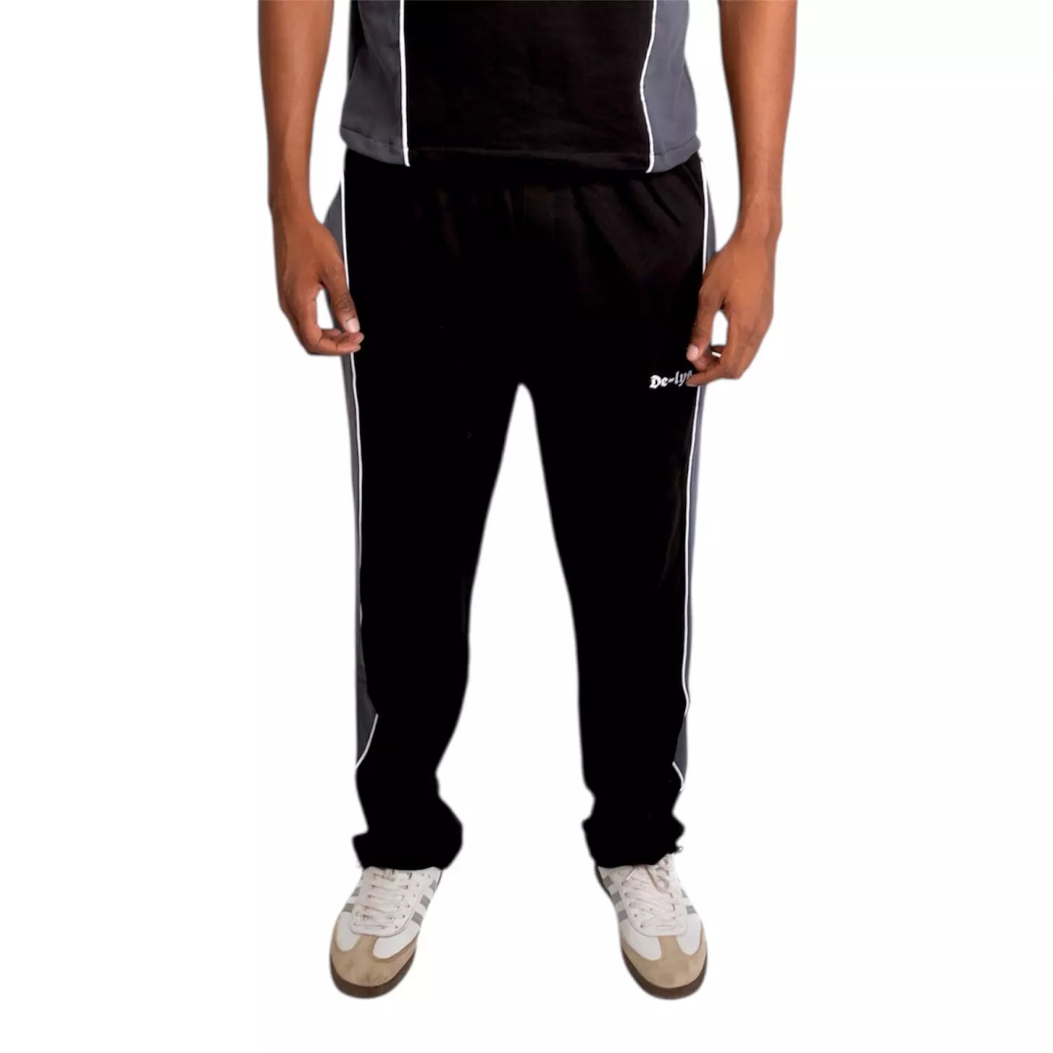 De-lys pants Black & Grey with white stripe