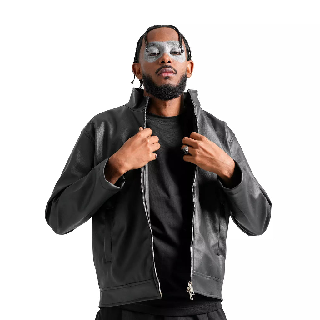 W4 2zippers Leather Jacket boxfit