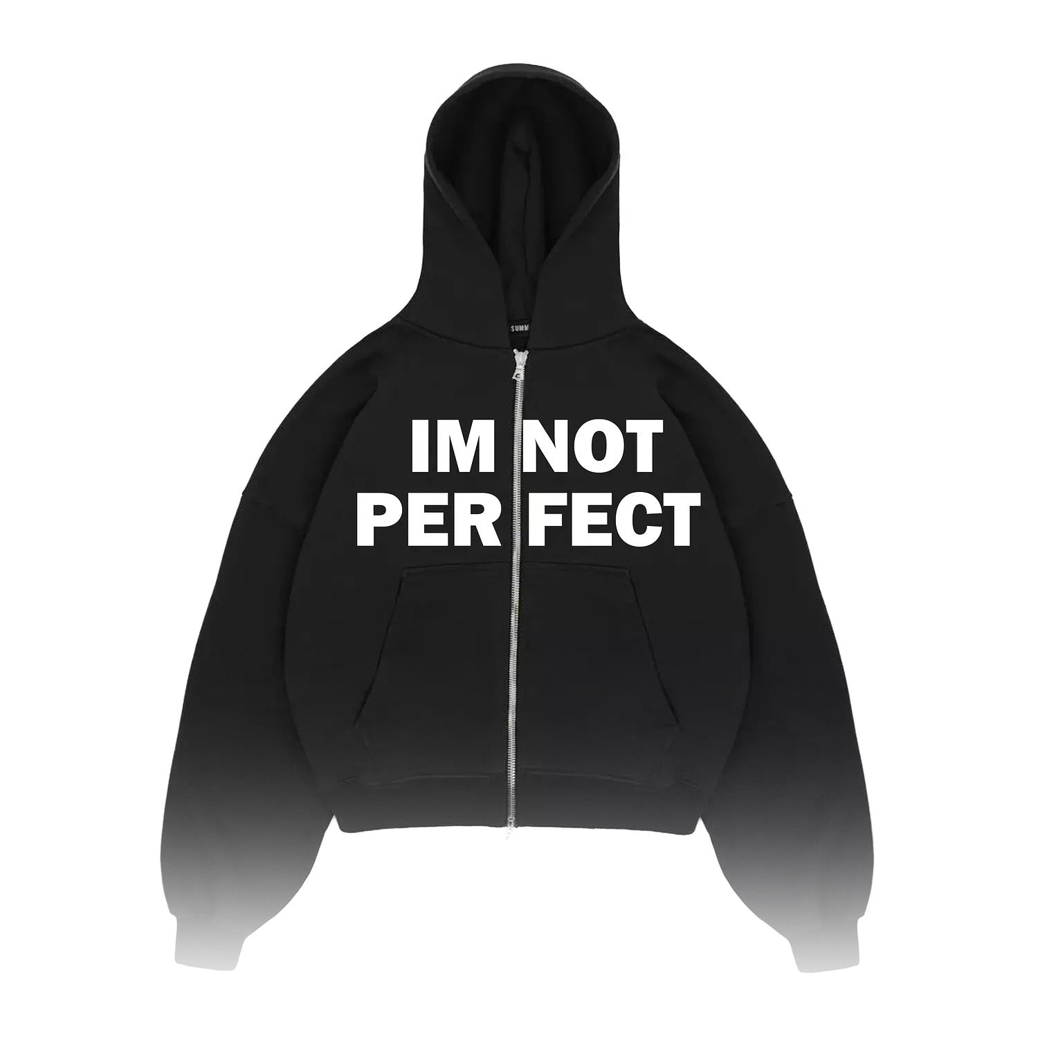 W4 2zippers I'm not perfect hoodie
