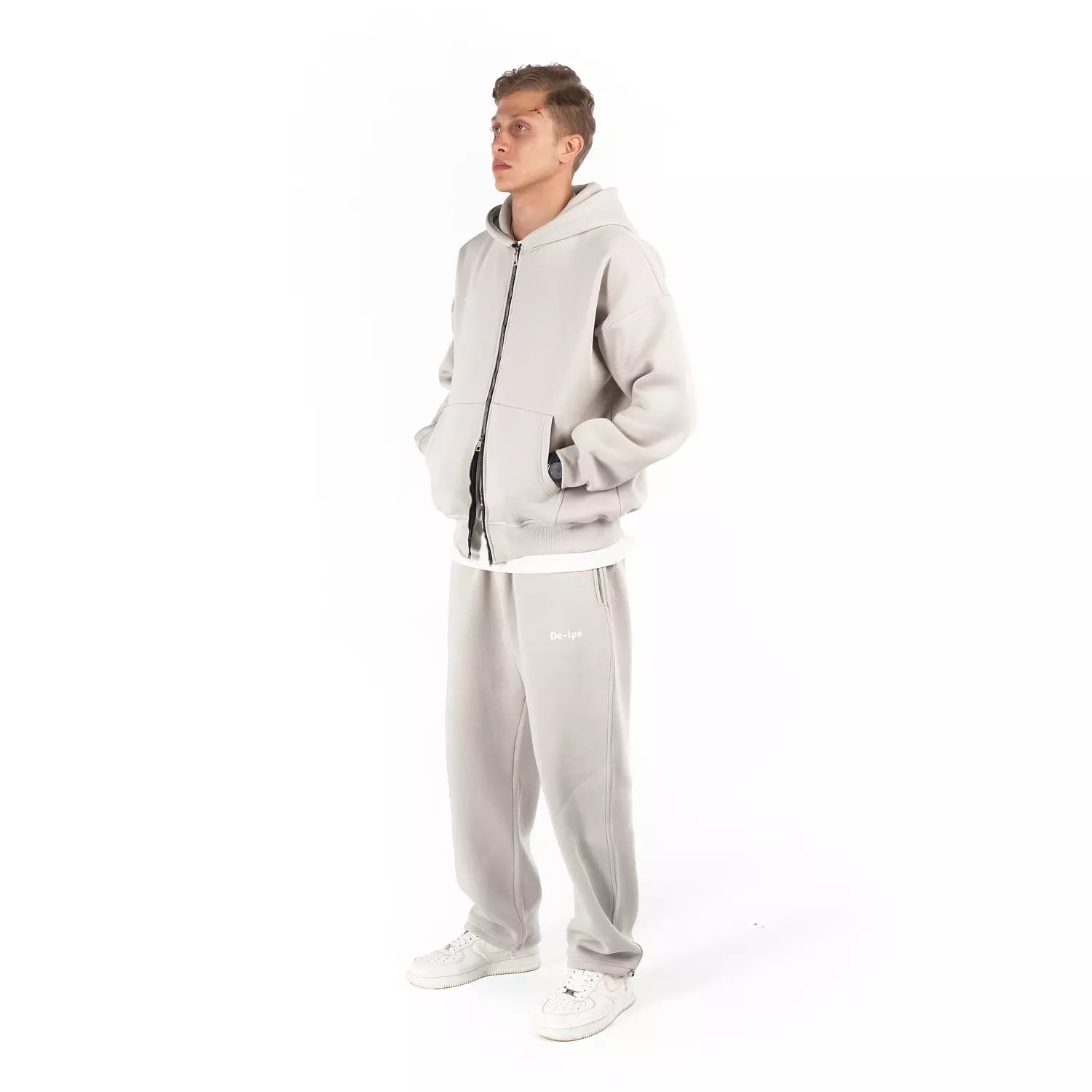 W4 2zippers Basic hoodie