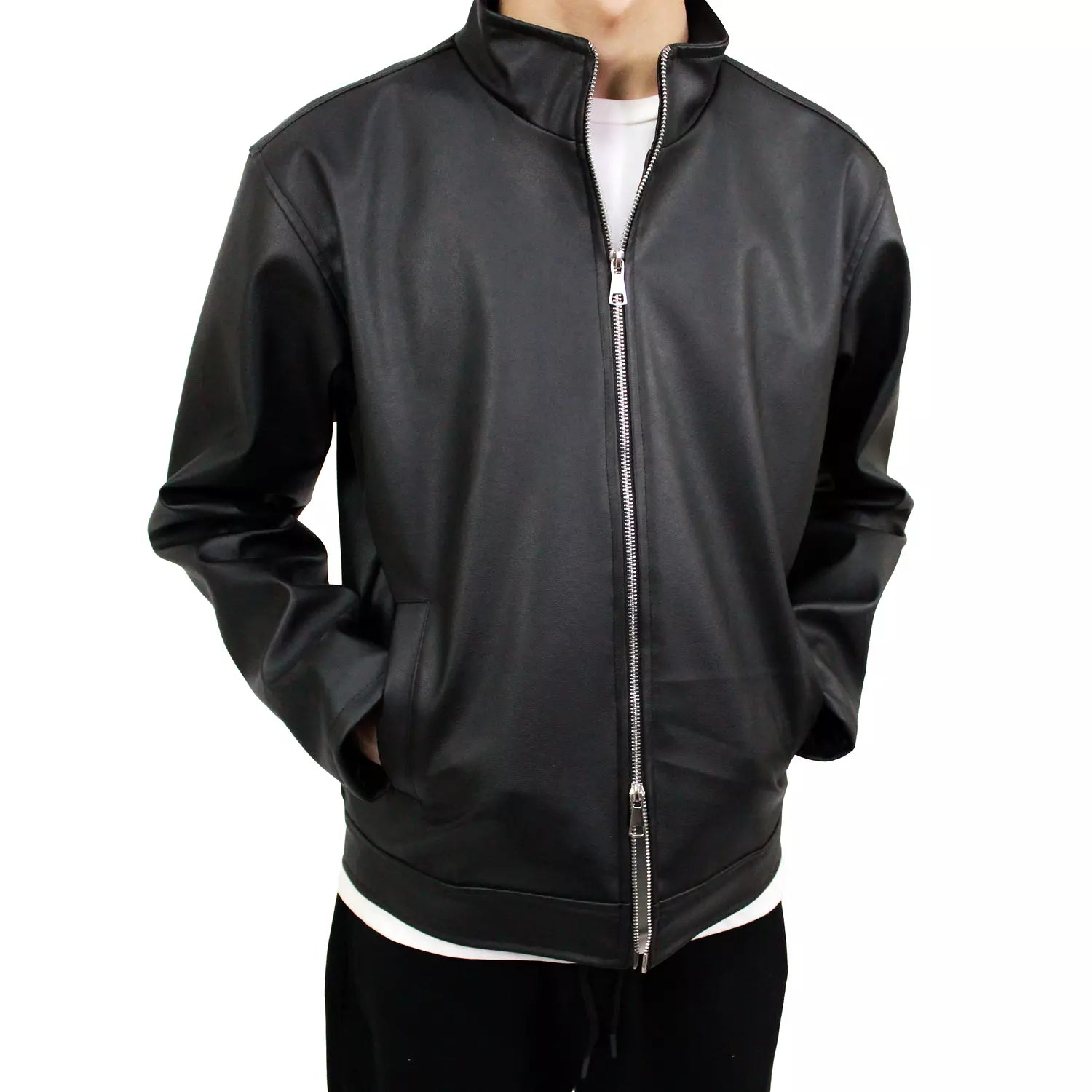 W4 2zippers Leather Jacket boxfit