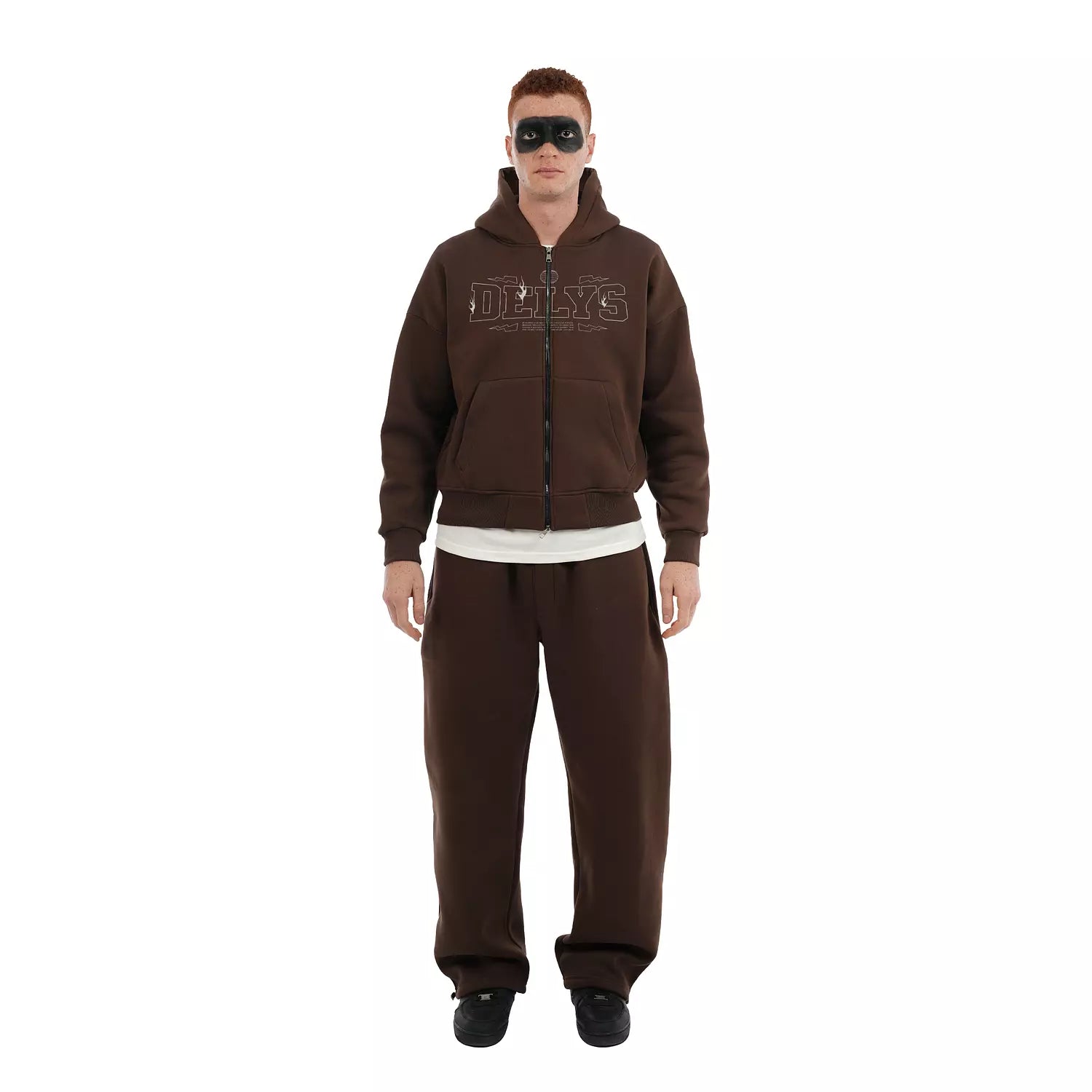 W4 2zippers  DELYS Flame Script hoodie