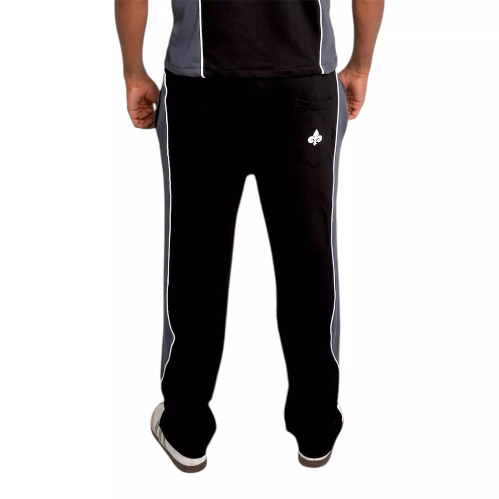 De-lys pants Black & Grey with white stripe